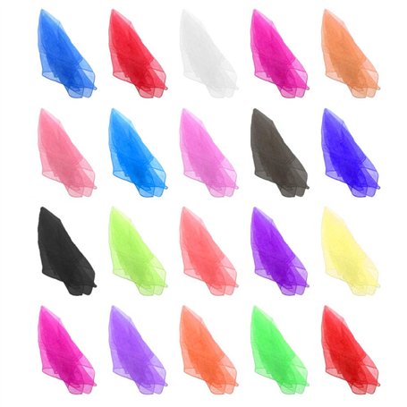 FOGAWA 20pcs Foulard Jonglage Foulards Ourlé Multicolore Foulards Danse Carré Jonglerie Écharpe pour Enfant Bébé Magie Jonglage