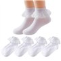 ChAusa 4 Paires Chaussettes à Volants Chaussette Bébé Fille en Dentelle