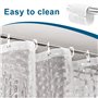 KILDOWS Rideau de Douche Anti Moisissure 180 X 200 cm,3D Transparent EVA Rideaux de Douche Lavable avec 12 Crochetspour Baignoir