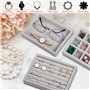 6 Pcs Plateaux Rangement, Peut Stocker/Afficher, Organisateur Tiroir a 6 Tailles Différentes, Plateau Bijoux Velour pour Bague/C