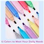 Keratobleem 12 PCS Mini Surligneur, 12 Couleurs Assorties, Marqueurs Paste, Esthétiques de Highlighters pour Mettre en Évidence 