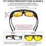 Dollger Lunettes de Conduite de Nuit sur Lunettes Prescription Lunettes de Vision Nocturne HD Polarisées anti-éblouissement pour