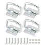 QWORK® Lot de 4 anneaux d'arrimage robustes en D - acier galvanisé - pour remorques, camions, bateaux, fixation de kayak