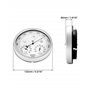 QWORK® 3 en 1 Station Météo Analogique en INOX, Baromètre, Thermomètre et Hygromètre pour Intérieur/Extérieur, Diamètre 14 cm