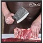 Couperet, couperet lourd de 0,85 kg, couperet à viande en acier au carbone forgé à la main, couteau de boucher pour hacher les o
