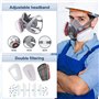 Masque Protection Réutilisable Avec Filtre Anti Poussière,Masque a Gaz Respiratoire avec Filtre pour Pulvérisation,Peinture,Trav