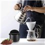 Bac Marc de Café Coffee Knock Box Barista Accessoire avec Barre de Frappe Amovible pour Récupér