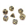 Fasizi Lot de 7 dés polyédriques en métal avec sac de rangement noir pour jeu de rôle Donjons et Dragons D&D Enseignement des ma
