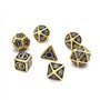 Fasizi Lot de 7 dés polyédriques en métal avec sac de rangement noir pour jeu de rôle Donjons et Dragons D&D Enseignement des ma