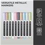 H&S Marqueur Metallique - Set de 10 - Marqueurs Metalliques avec Pointe Bille Moyenne & Douce - Feutres Métallisés Couleur Scrap