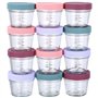 PERMUST 12 Pack Pot en Verre Bebe 60 ml Pot de Conservation Bebe avec Couvercle Hermétique Adapté au Lave-vaisselle