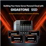 Gigastone Serveur SSD 4To (Lot de 4) NAS SSD Cache 24h/24, 7j/7 Haute Endurance Business Secure Personal Cloud Créatif Professio