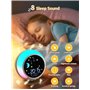 NEUTYPECHIC Reveil Enfant Educatif Jour Nuit, Bluetooth Snooze Reveil Pedagogique Bruit Blanc, Reveil Lumineux Enfant 5 Niveaux 