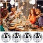Boule à Facette Boule Disco, Vegena 36 Pièces Argent Boule à Facette 3cm Disco Ball, Boule Miroir, Boule Pailletée, Décoration à
