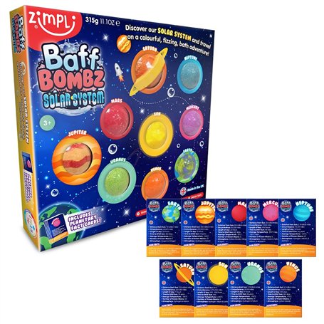 Zimpli Kids 9 x Bombe de bain Système solaire