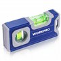WORKPRO Niveau à Bulle Magnétique de Poche 115 mm - Semelle Aluminium - 2 en 1 Mesure Horizontale et Verticale - Rainure en V po