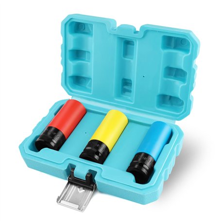 DURATECH Jeu de 3 Douilles à Choc 1/2" pour Protection de Jante de Voiture