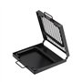 VEVOR Grille Pliante 57x28,5x23 cm Gril de Feu de Camp Portable en Acier Grille de Cuisson Pliable Demi-Grille Demi-Plaque avec 