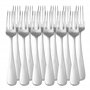 Amazon Basics Service de 12 fourchettes de Table en Acier Inoxydable avec Bord Arrondi, Argenté