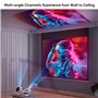 [App Intégrée] Projecteur, Auto Keystone/Focus Électrique, WiFi BT Vidéoprojecteur Native 1080P 4K Supporté, 270°Rotation Zoom 5