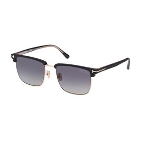 Tom Ford Lunettes de Soleil HUDSON-02 FT 0997-H Matte Black/Grey Brown Shaded 55/18/145 homme