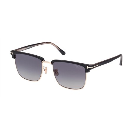 Tom Ford Lunettes de Soleil HUDSON-02 FT 0997-H Matte Black/Grey Brown Shaded 55/18/145 homme