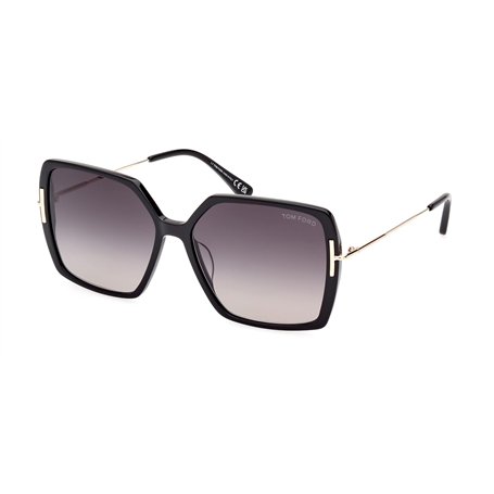 Tom Ford Lunettes de Soleil JOANNA FT 1039 SHINY BLACK/DARK GREY SHADED 59/15/140 femme