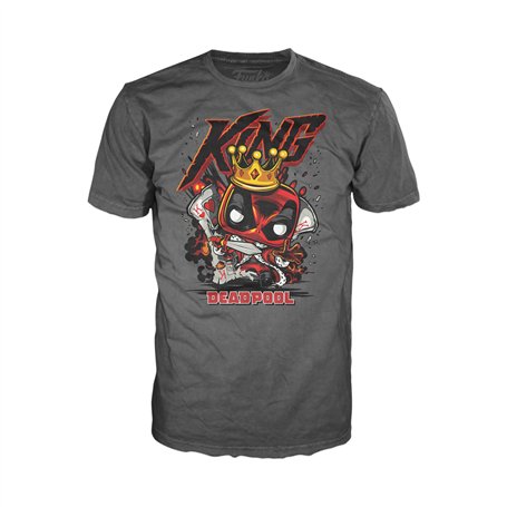 Funko Pop! Tee: Deadpool - King Deadpool - Large - T-Shirt - Vêtements - Idée de à Manches Courtes pour Les Adultes Les Hommes e