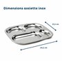 THERMOBABY - Plateau Compartimenté En Inox Pour Enfant - 4 Compartiments - Léger, Robuste - Idéal Pour Repas Équilibrés - Facile