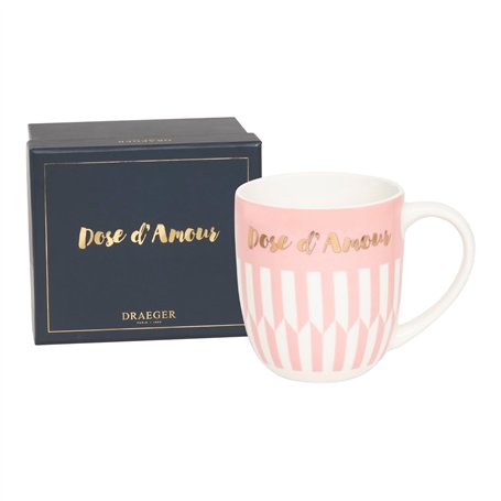 DRAEGER PARIS 1886 | Mug en Céramique Rose 320ml Dose d'Amour | Cadeau Original Amis
