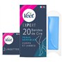 Veet EXPERT - 20 Bandes de Cire Froide Corps & Jambes - Peaux Sensibles - Finition Parfaite - Epilation Longue Durée