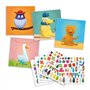 DJECO Kit Création Stickers Animaux - Enfants 3 à 6 Ans - Habillez les Animaux Loisirs Créatifs - Contient 16 Feuilles Animaux &