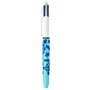 BIC 4 Couleurs Velours - Stylos-Bille Pointe Moyenne (1,00 mm) - Thème Vie Marine - 3 Motifs Assortis, Pack de 6, 517321