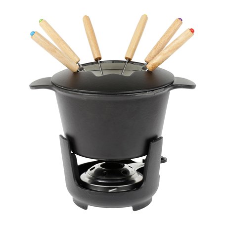 Sitram 713351 Service à fondue 10 pièces en Fonte d'acier émaillée Ø16 cm inclus 6 fourchettes