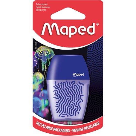 Maped - Taille-crayons Shaker - 1 trou - Avec réservoir - Décor Deepsea Paradise