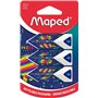 Maped - Lot de 3 Gommes Pyramides - Apporte Précision et Confort - Gomme Blanche - Gamme Pixel Party - Emballage recyclable