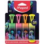 MAPED - 4 surligneurs Deepsea Paradise - Surligneurs Pointe Biseautée - Pochette de 4 surligneurs Rose