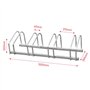 Râtelier 4 vélos au sol - Système Porte-Vélo - Support pour 4 vélos en acier galvanisé - Râtelier de rangement de vélos