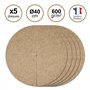 La Cordeline Lot 5 Disques de Paillage Naturel 40cm en Feutre de Chanvre 600 g/m² – Protection Contre Les Mauvaises Herbes, Le F