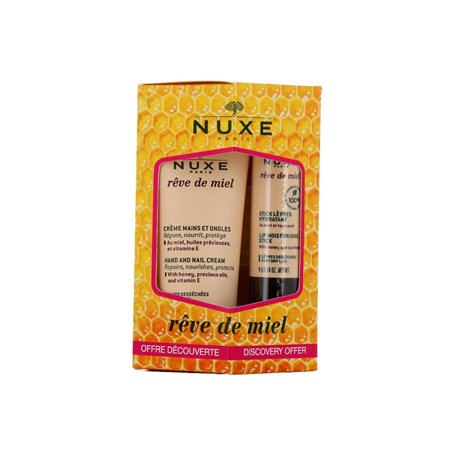 Nuxe Rêve de Miel Crème Mains et Ongles 30 ml + Stick Lèvres Hydratant 4 g