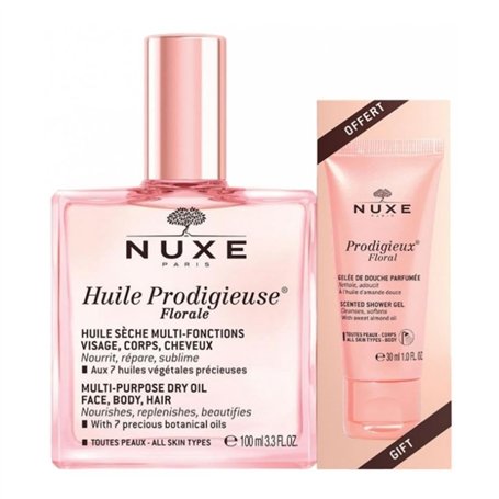 Nuxe Huile Prodigieuse Florale 100 ml + Gelée de Douche Parfumée 30 ml Offerte