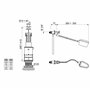 Wirquin 10724083 Chasse d'eau wc complète mécanisme wc simple chasse MX & robinet flotteur à alimentation latérale F80, gris et 