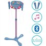 Microphone Stitch sur pied ajustable lumineux avec enceinte, 2 Micros et Effets vocaux, Enceinte Bluetooth