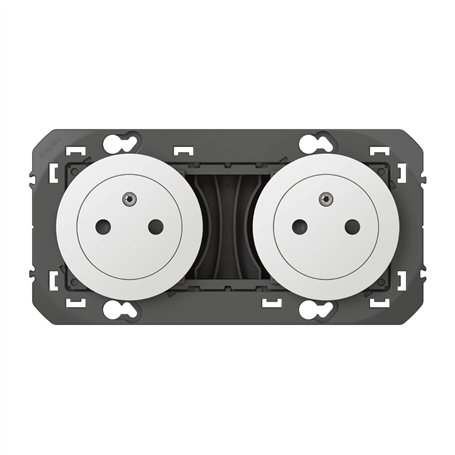 LEGRAND - Prise Double Murale 16A avec Terre dooxie Surface - Prise 2P + T Affleurante avec Fond Rétractable - Fabriqué En Franc