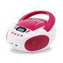 METRONIC Lecteur CD Enfant MP3 Pop Pink avec Port USB Alimentation Secteur ou Piles - Blanc et Rose