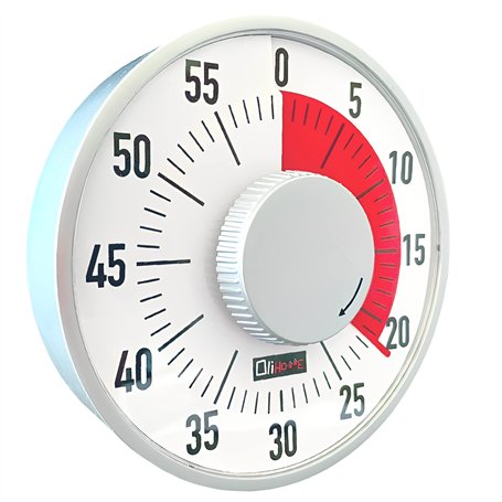 Eurotel Minuteur Géant 16 X 5 cm - 1 Seule Couleur Grand Contraste - Chevalet ou Aimant - Chiffres Droits (lisibles pour Les Enf