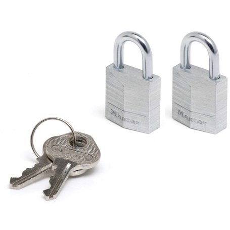 Master Lock 9120EURTCC Lot de 2 Cadenas à Clé en Aluminium Massif
