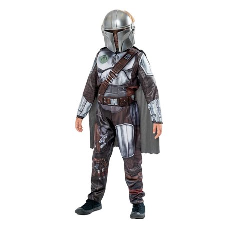 RUBIES - STAR WARS Officiel - Costume de Luxe The Mandalorian - Déguisement Enfant Taille 5-6 Ans - Combinaison Avec Armure Remb
