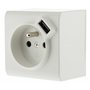 Prise 2P+T et USB en saillie - Blanc - Zenitech