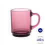 Duralex® - Lot de 6 Mugs en Verre Trempé Prune 26cl - Collection Versailles Ultra Résistants et Empilables – Fabrication Françai